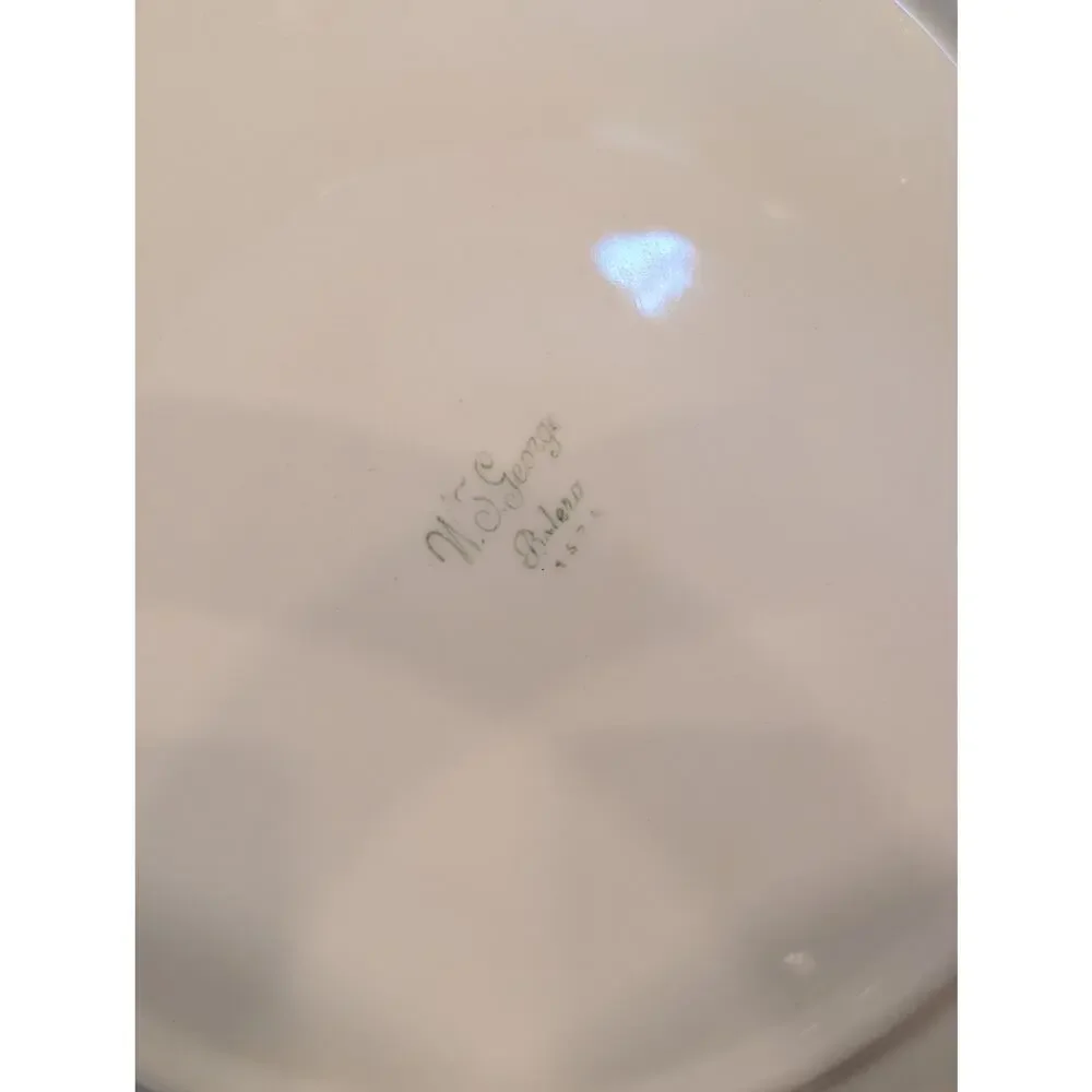 WS George Bolero Oval Platter - Colonial Couple - 22K Gold - Vintage 12
